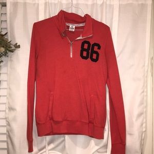 VS orange quarter zip sweater